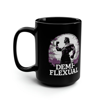 Demi-Flexual Queer Pride Muscle Coffee Mug 15oz, Pride Month Gift, Demisexual Weight Trainer Gift, LGBTQ Gift, Gym Fitness, Bodybuilder gift