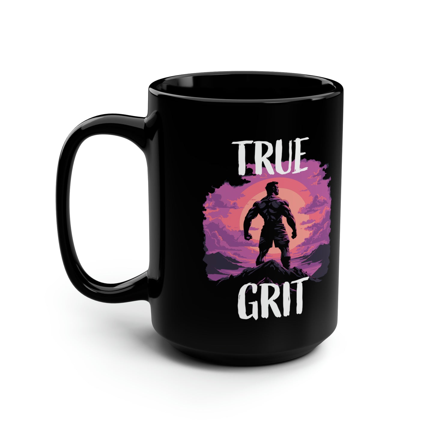 True Grit Muscle Coffee Mug 15oz, Bodybuilder Gift, Personal Trainer Gift, Crossfit Gift, Gym Rat Gift, Muscle Weightlifter Mug Gift