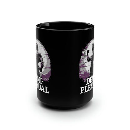 Demi-Flexual Queer Pride Muscle Coffee Mug 15oz, Pride Month Gift, Demisexual Weight Trainer Gift, LGBTQ Gift, Gym Fitness, Bodybuilder gift