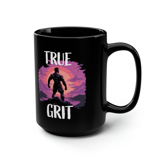 True Grit Muscle Coffee Mug 15oz, Bodybuilder Gift, Personal Trainer Gift, Crossfit Gift, Gym Rat Gift, Muscle Weightlifter Mug Gift