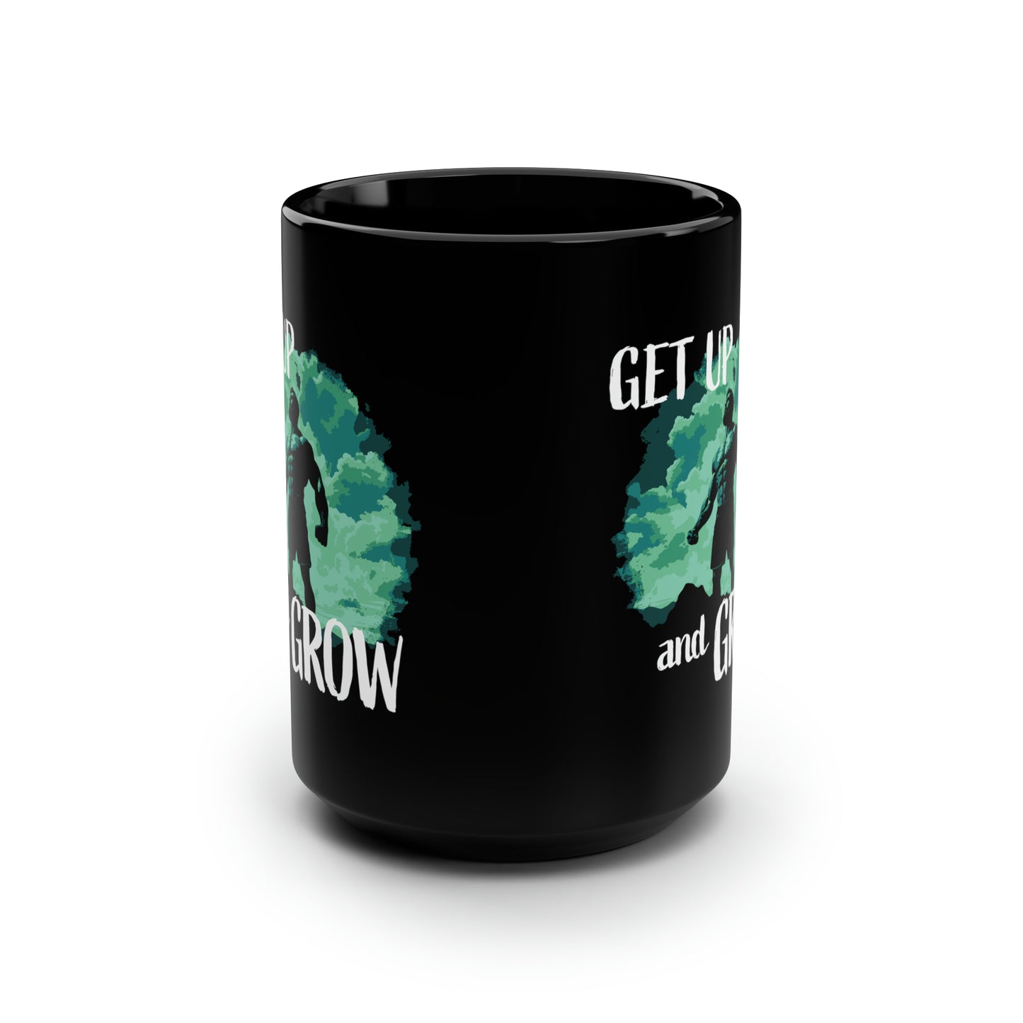 Get Up and Grow Muscle Coffee Mug 15oz, Bodybuilder Gift, Personal Trainer Gift, Crossfit Gift, Gym Rat Gift, Muscle Weightlifter Mug Gift