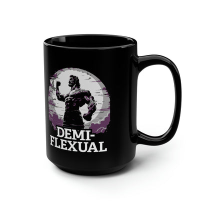 Demi-Flexual Queer Pride Muscle Coffee Mug 15oz, Pride Month Gift, Demisexual Weight Trainer Gift, LGBTQ Gift, Gym Fitness, Bodybuilder gift